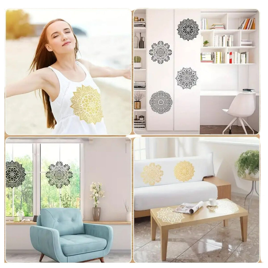 Esténcil de Mandala 13 Esténciles / Plantillas Hobbees