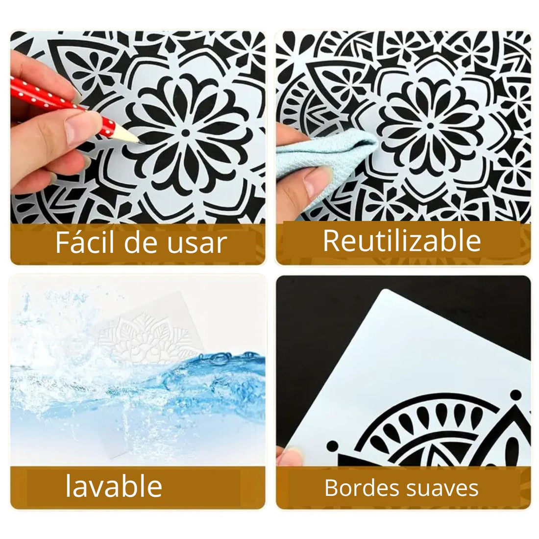 Esténcil de Mandala 13 Esténciles / Plantillas Hobbees