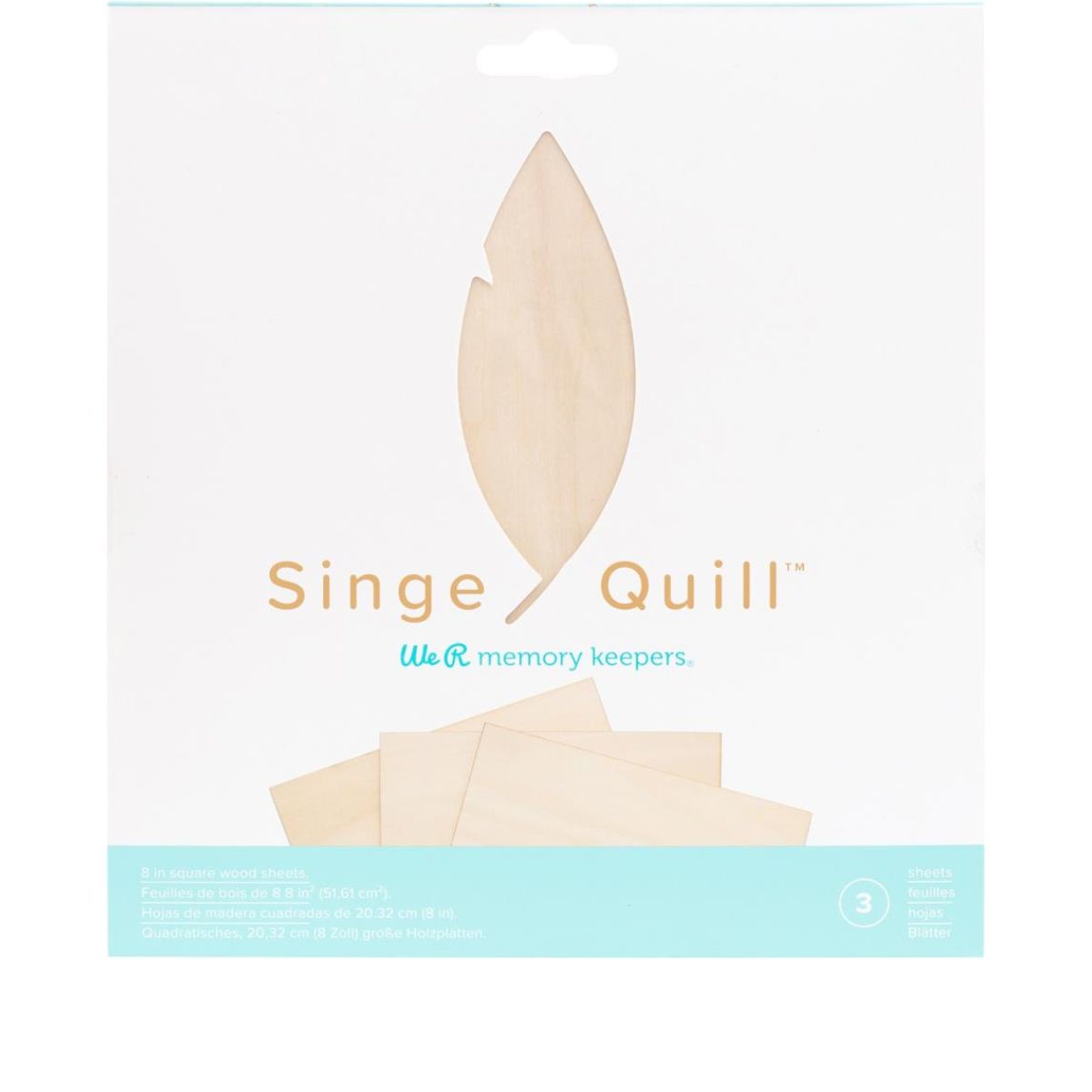 Singe Quill Veneer Sheets 8&quot; / Láminas de Chapa de Madera Accesorios We R Makers