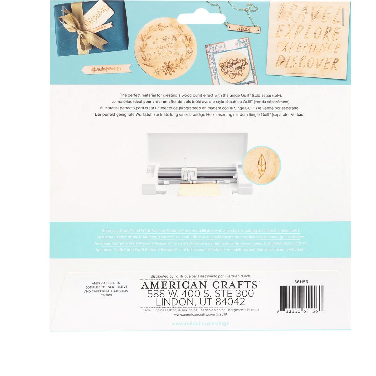 Singe Quill Veneer Sheets 8&quot; / Láminas de Chapa de Madera Accesorios We R Makers