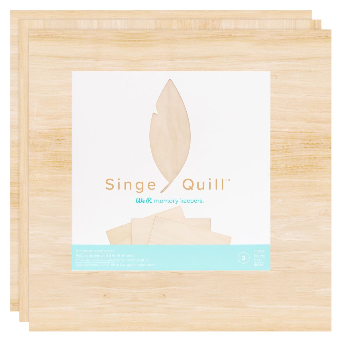 Singe Quill Veneer Sheets 8&quot; / Láminas de Chapa de Madera Accesorios We R Makers