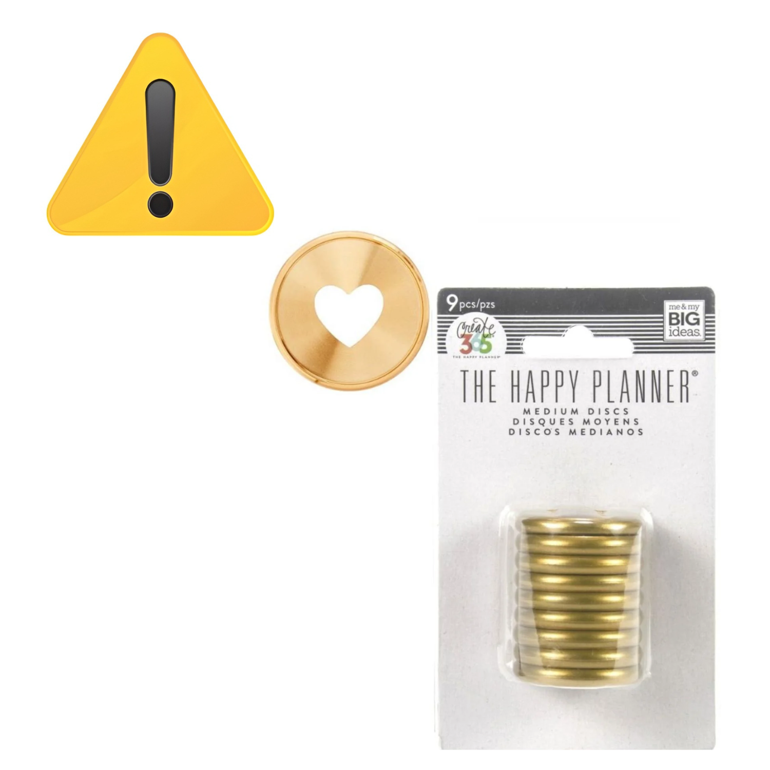 EA Happy Planner Discs Gold / Anillos para Libreta Dorados