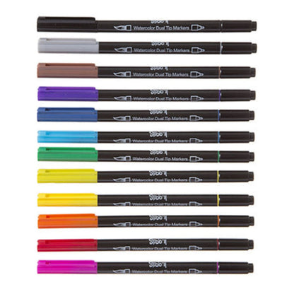 Alcohol Brush Markers 12 pc. / Marcadores de Alcohol 12 pz. Colores y Plumones Studio 71