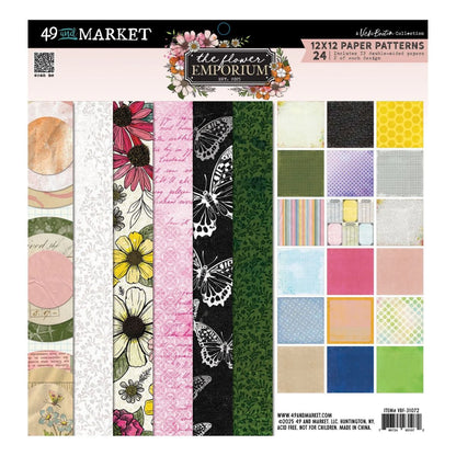 Pack The Flower Emporium 12" / 24 Hojas de Papel Emporio de Flores Papel, Hojas Sueltas 49 and Market