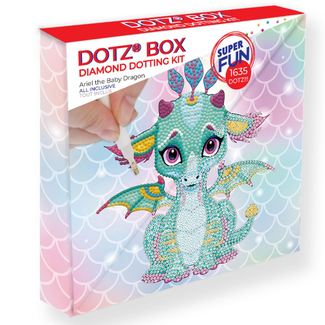 Art Box Kit Ariel The Baby Dragon / Pintura con Diamantes Dragon Pintura Dimensional Diamond Dotz