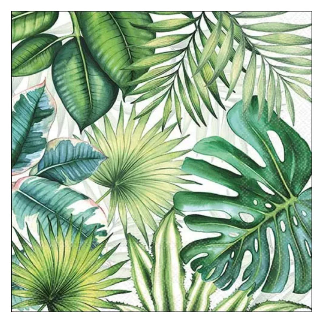 Servilleta de Papel Tropical Leaves White 