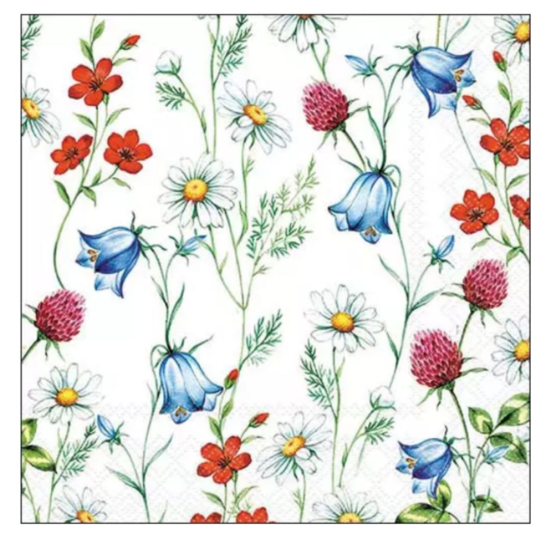 Servilleta de Papel Mixed Wild Flowers White 