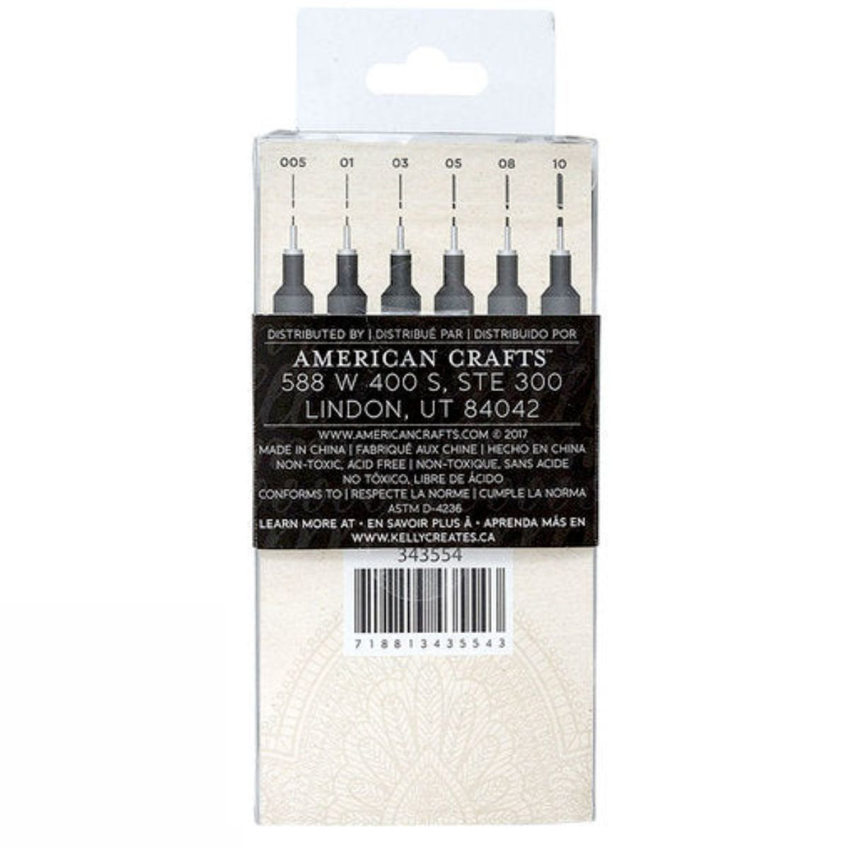 Kelly Creates Fineliner Pens Black / Bolígrafos Punta Fina Negros Caligrafía Kelly Creates