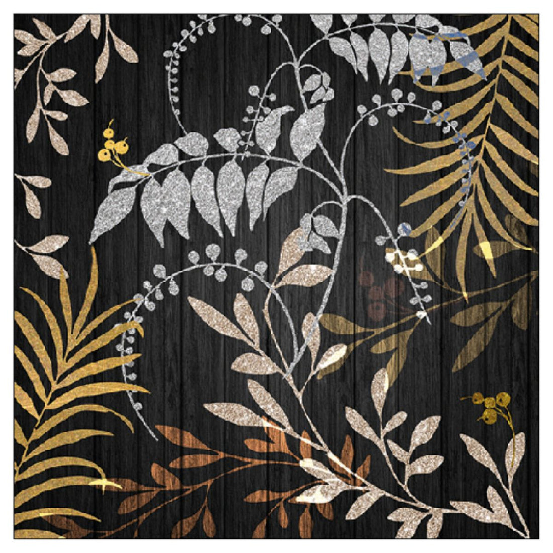 Servilleta de Papel Luxury Leaves Black 