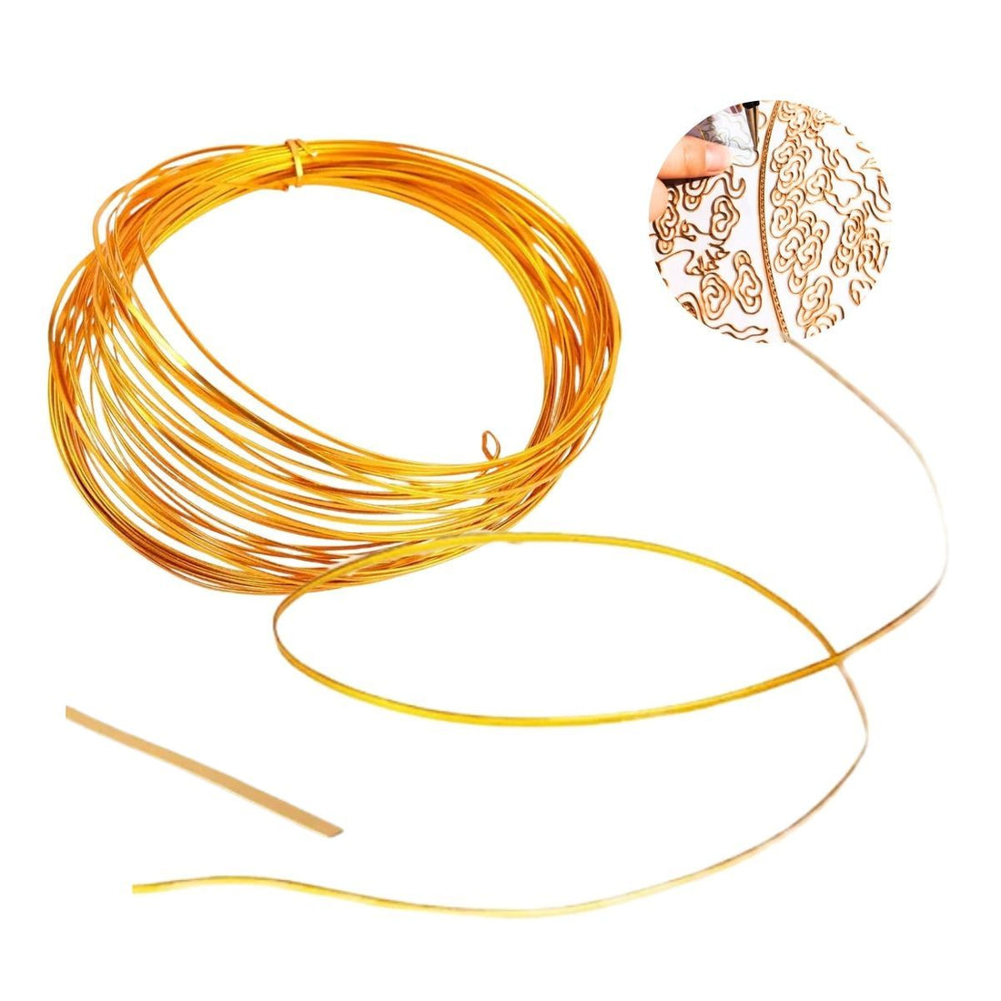 Alambre Plano para Pintura Cloisonné Dorado Accesorios Hobbees