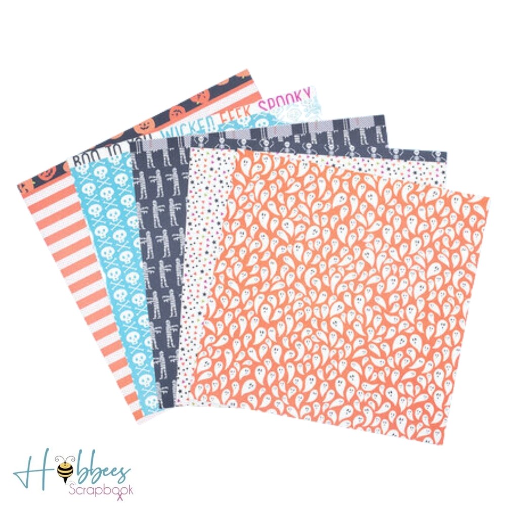Happy Halloween 12pulg Paper Pad / Block Cartulina Doble Cara Halloween Descontinuado American Crafts