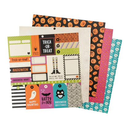 Happy Halloween 12pulg Paper Pad / Block Cartulina Doble Cara Halloween Descontinuado American Crafts