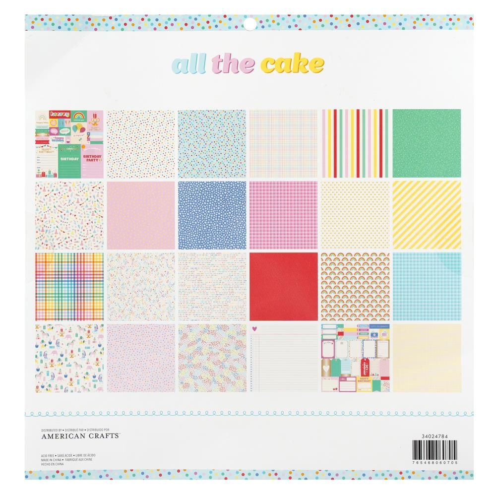 All The Cake Double-Sided Paper Pad 12" / Block de Papel Doble Cara Todo El Pastel