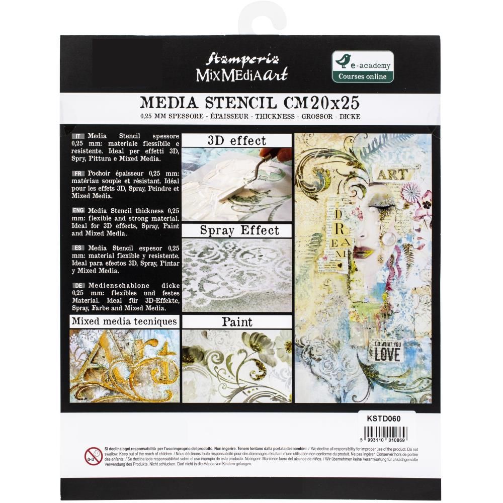 Stencil Alphabet Calligraphy / Esténcil Alfabeto Caligrafía Descontinuado Stamperia