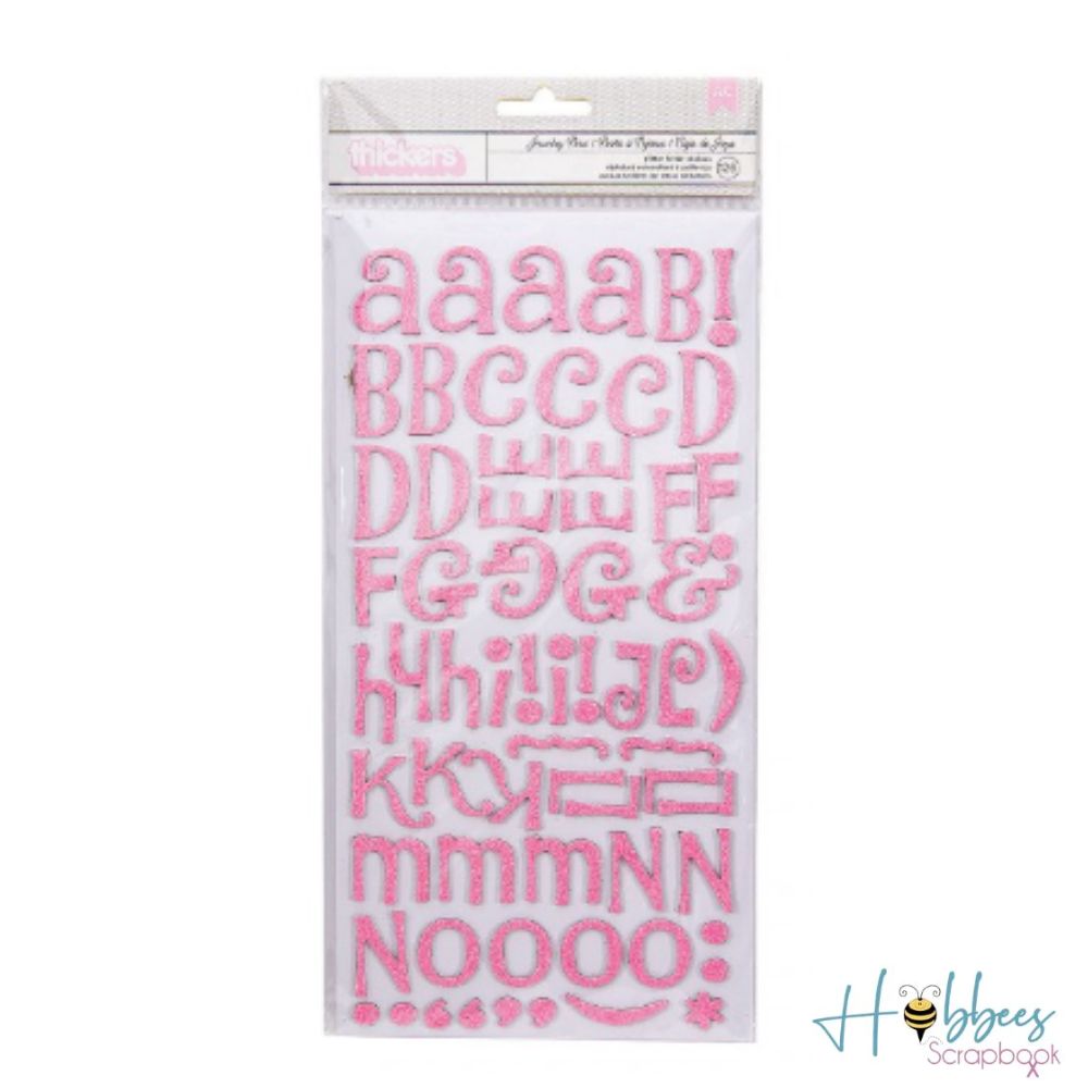 Pink Glitter Alphabet Stickers /  Estampas de Alfabeto con Purpurina Rosa