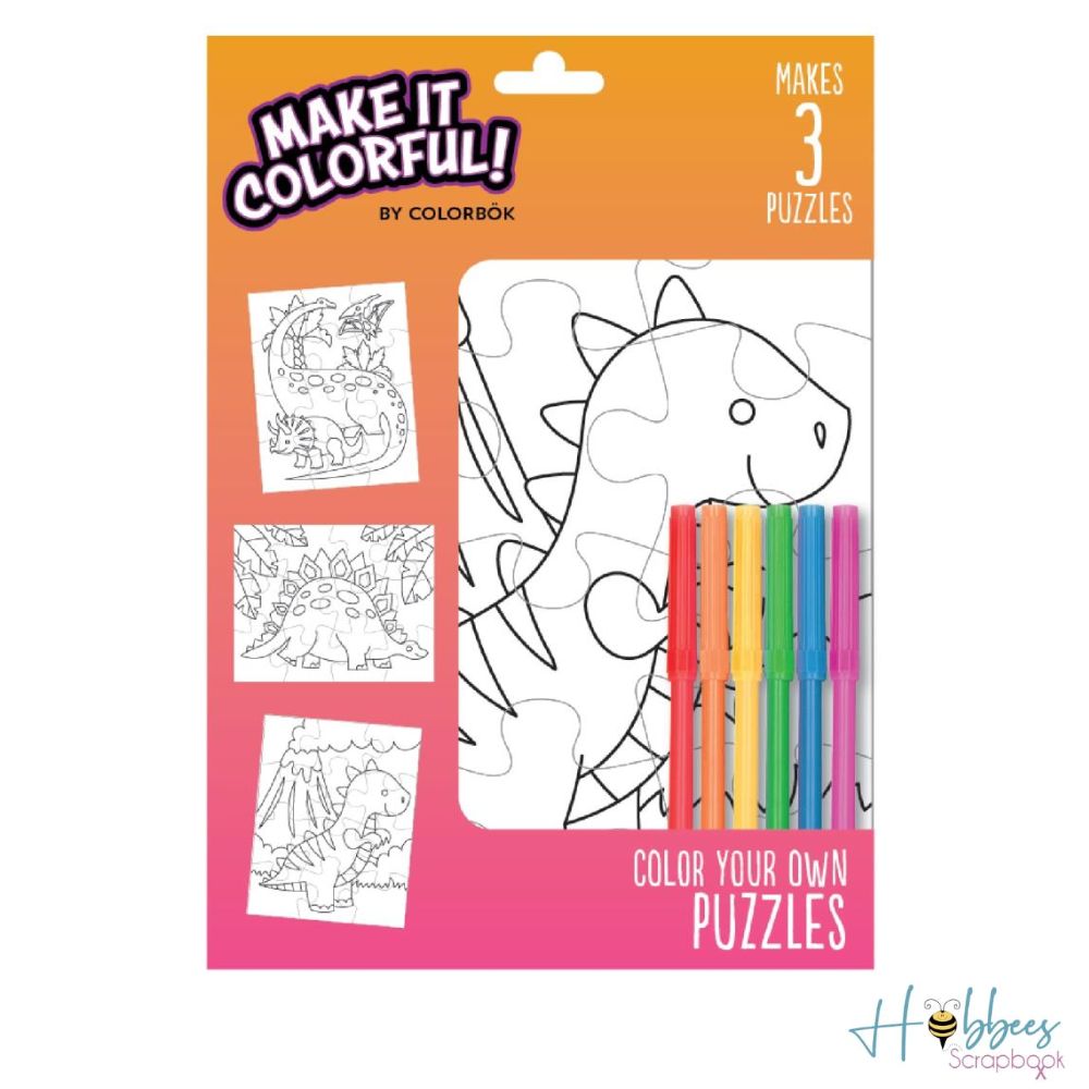 Color Your Own Puzzles Dinosaurs / Colorea tu propio Rompecabezas Dinosaurios