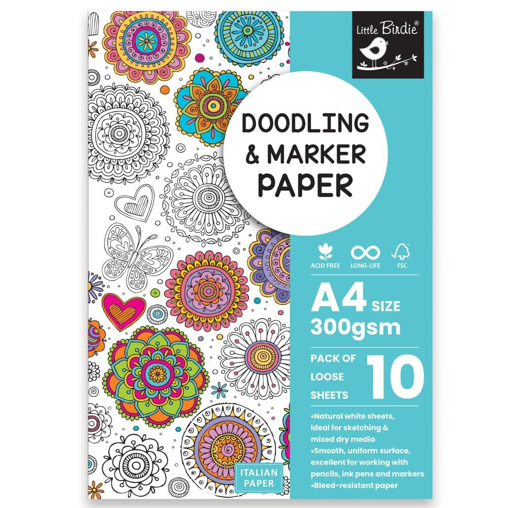 Doodling & Marker A4 Paper 300gsm / 10 Hojas para Dibujo con Marcadores