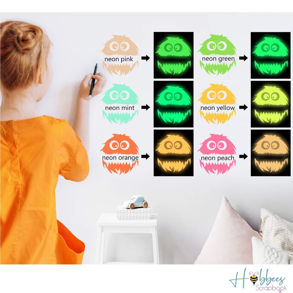 Glow In The Dark Vinyl Sheets Pack / 10 Hojas De Vinil Que Brillan En La Oscuridad Descontinuado Teckwrap