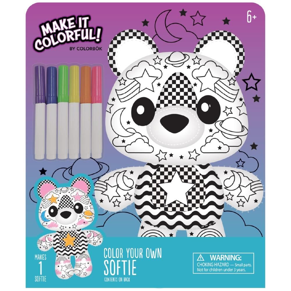 Color Your Own Plush Softie Bear / Colorea tu Propio Osito de Peluche Regalos Colorbok