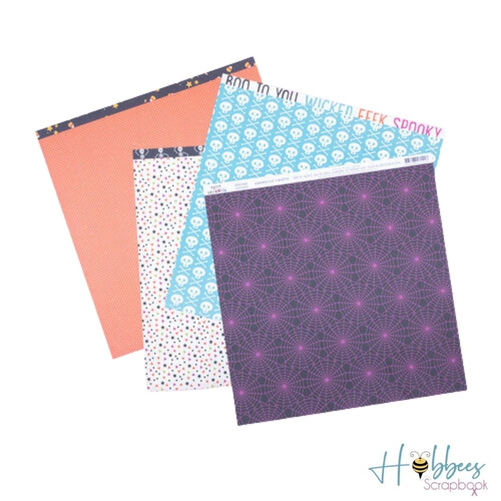 Happy Halloween 12pulg Paper Pad / Block Cartulina Doble Cara Halloween Descontinuado American Crafts