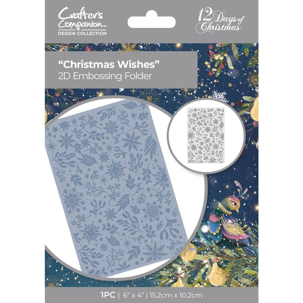 2D Embossing Folder Christmas Wishes / Carpeta de Grabadoo Deseos de Navidad