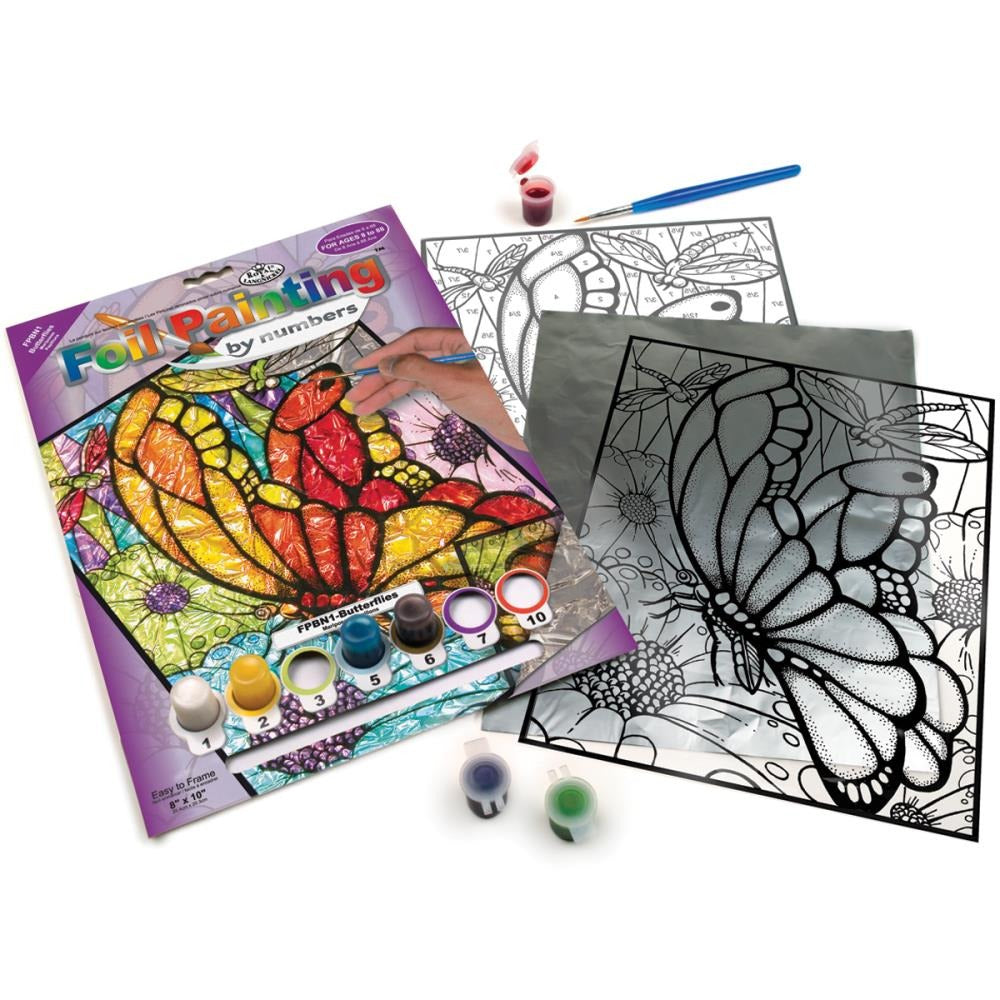 Foil Paint By Number Kit 8 x 10 Butterflies / Kit de Pintura por Número Mariposas