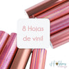 Rose Gold Sheets Pack / 8 Hojas de Vinil Adhesivo Variado Oro Rosa
