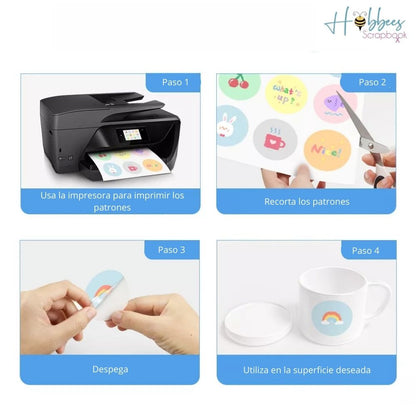 5 Hojas de Vinil Adhesivo Imprimible Holográfico Vidrio Roto Semi-transparente Viniles Hobbees