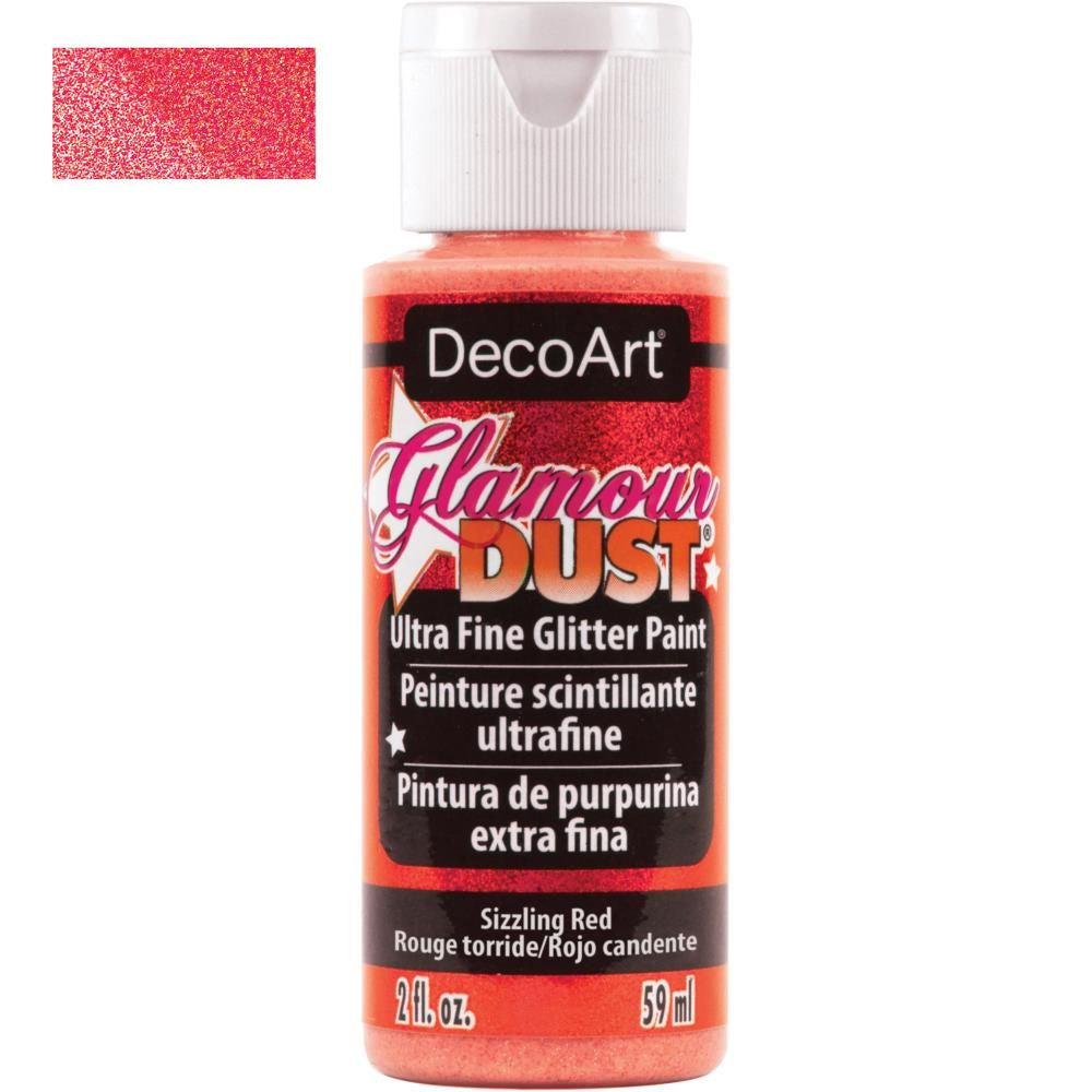 Glamour Dust Glitter Sizzling Red / Pintura con Purpurina Rojo Chispeante Acrìlicos DecoArt