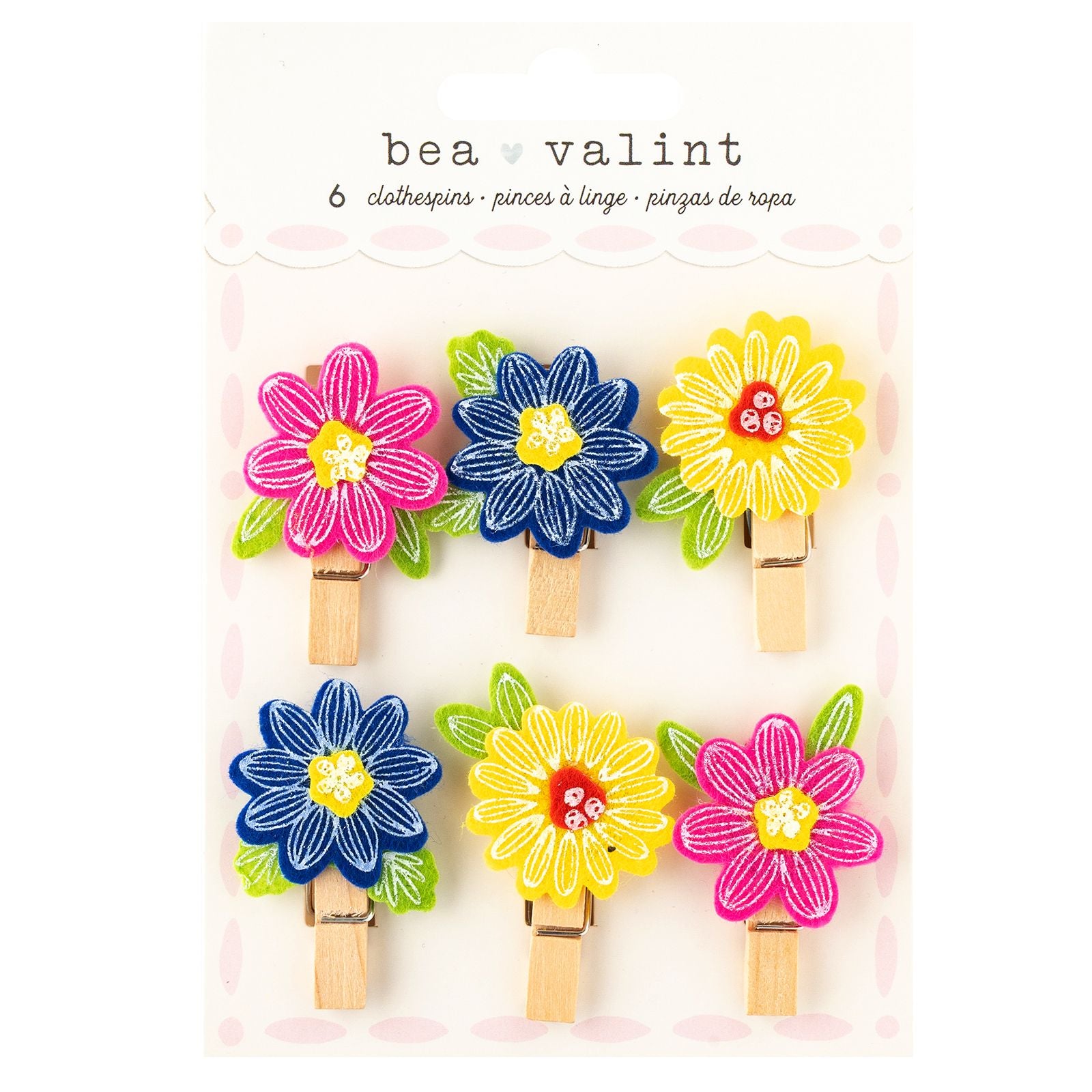Poppy & Pear Flower Clothespins / Pinzas Decorativas Bea Valint