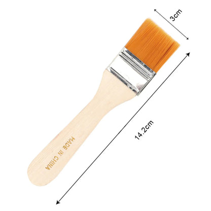 Set De 3 Pinceles Planos De Nailon | 3.5/5.5/7.5 Cm Ancho, Para Acuarela, Acrílico Y Óleo, Mango Cómodo