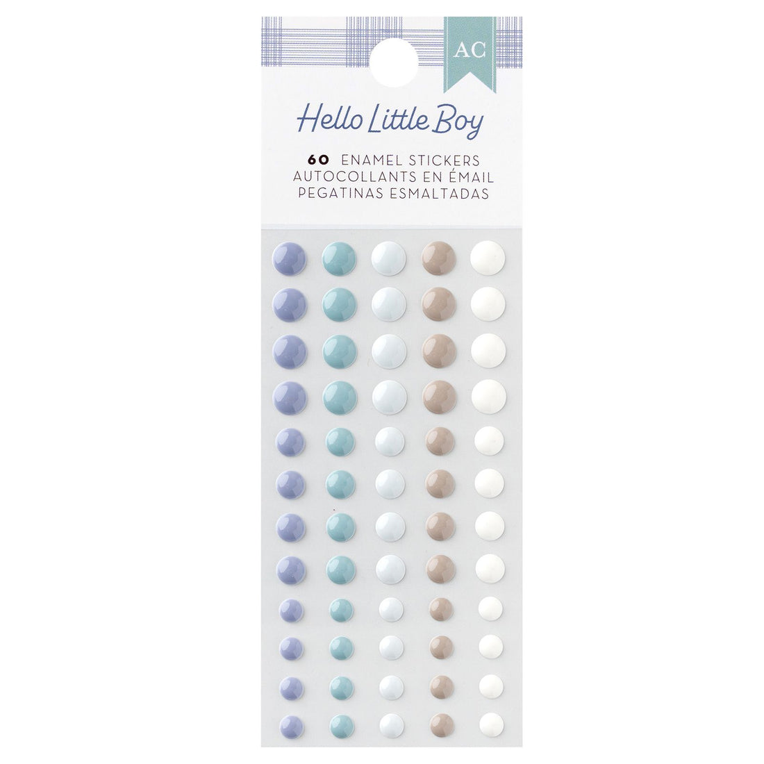 Hello Little Boy Enamel Dots / Pegatinas Esmaltadas Hola Pequeño Stickers American Crafts