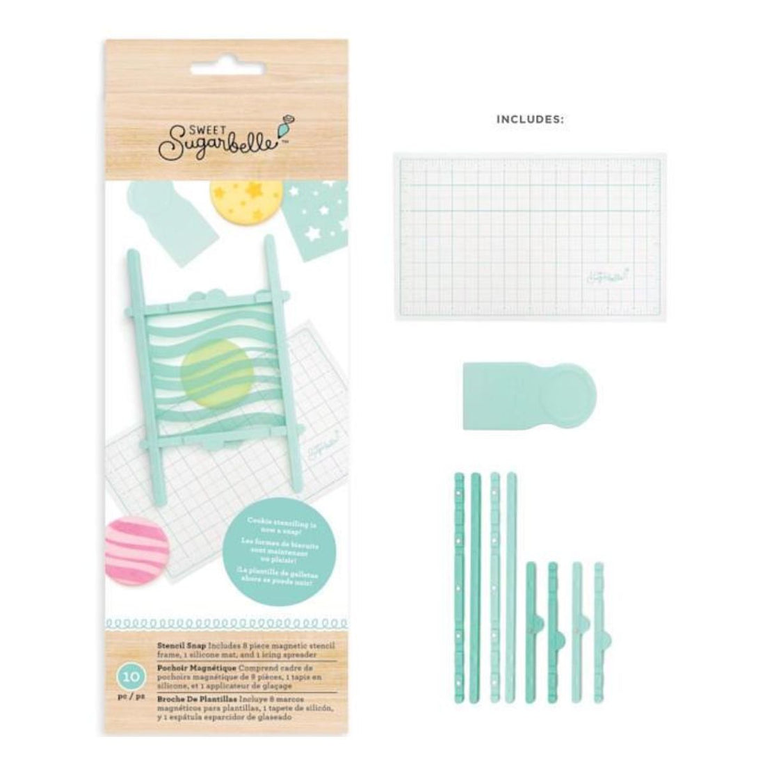 Stencil Snap Set 10 pcs / Sujeta Estenciles para Repostería Repostería Sugarbelle