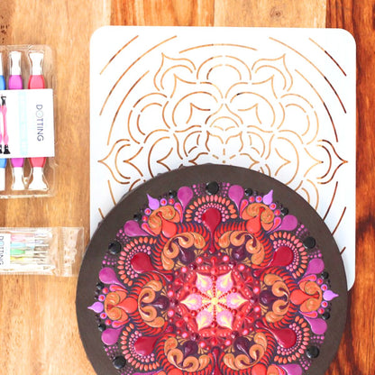 Plantilla Esténcil Mandala Espiral 12&quot; Esténciles / Plantillas Hobbees