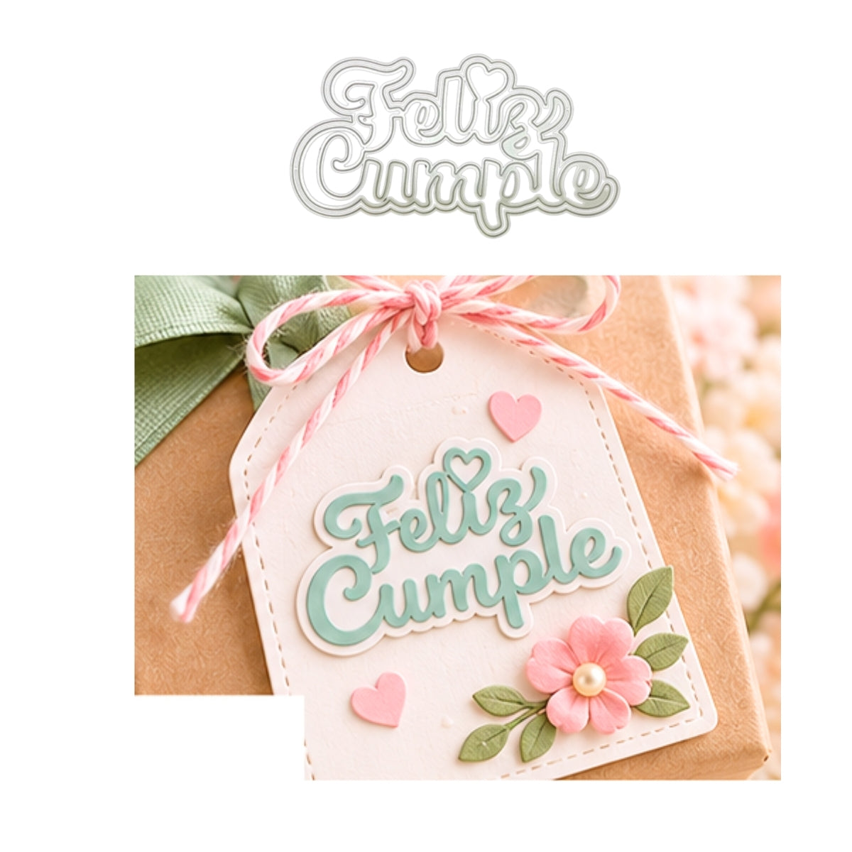 Suaje de Feliz Cumple con Corazón Dados de Corte / Suajes / Troqueles Hobbees