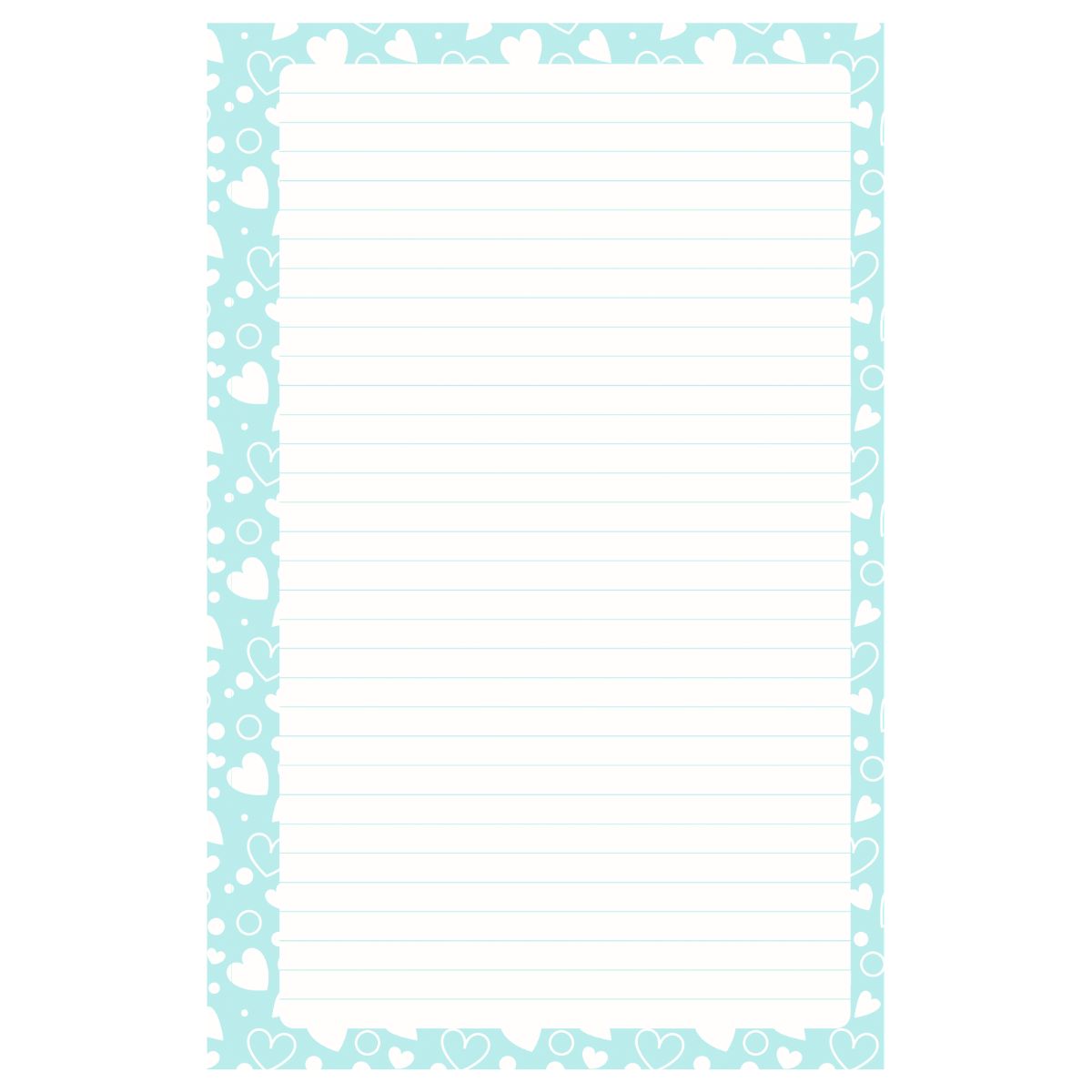 100 Hojas Interiores Media Carta Corazón Aqua Encuadernacion Crazy Crafts
