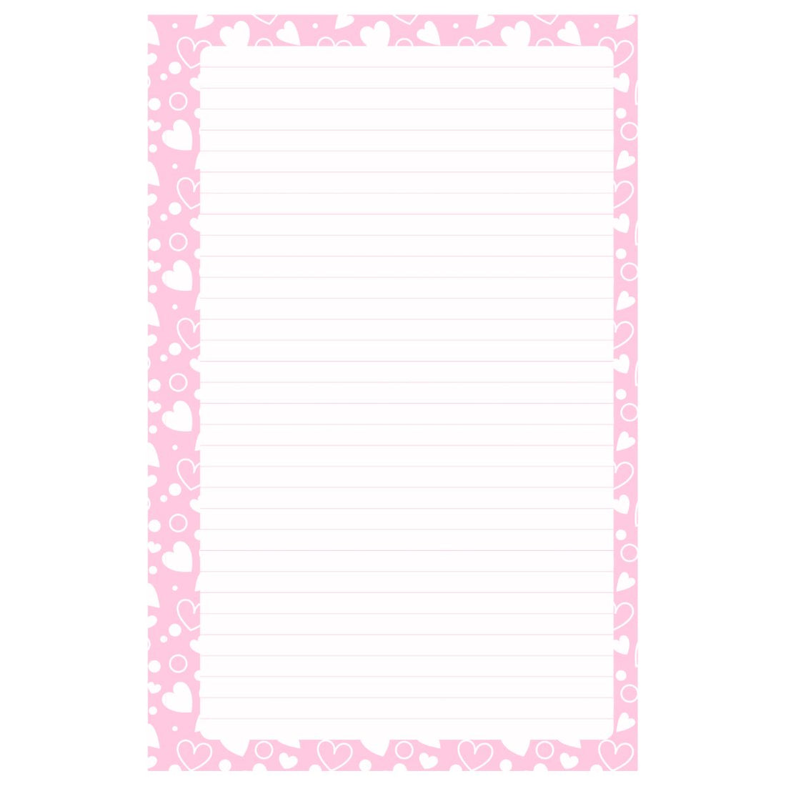 100 Hojas Interiores Media Carta Corazón Rosa Encuadernacion Crazy Crafts