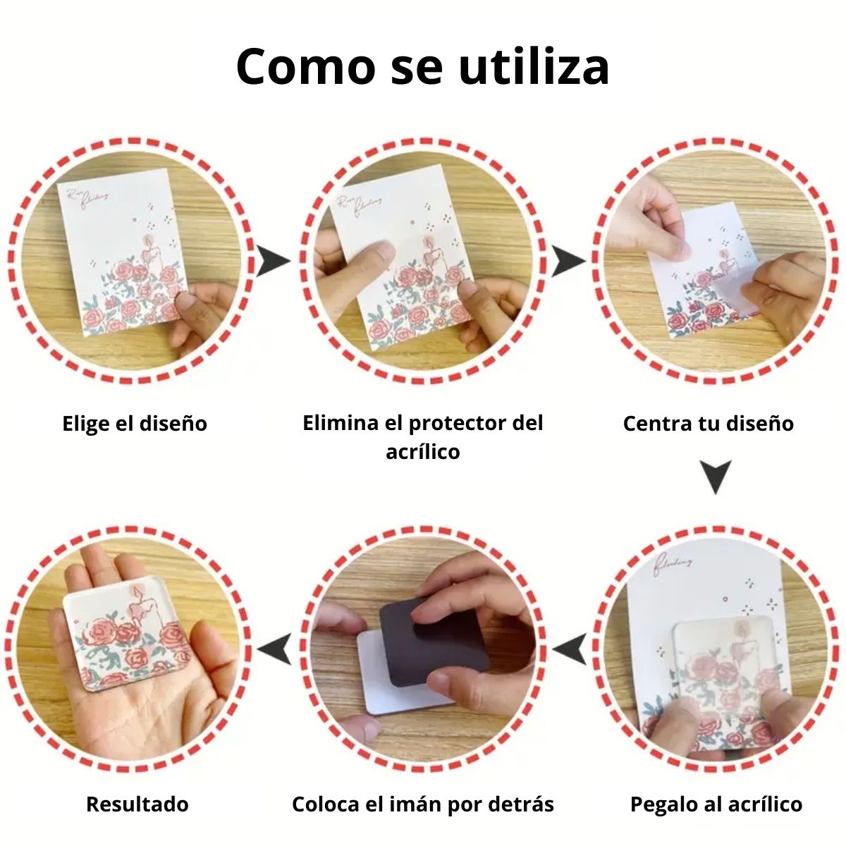 Kit para Hacer 5 Imanes Personalizados Acetato y Especializados Hobbees