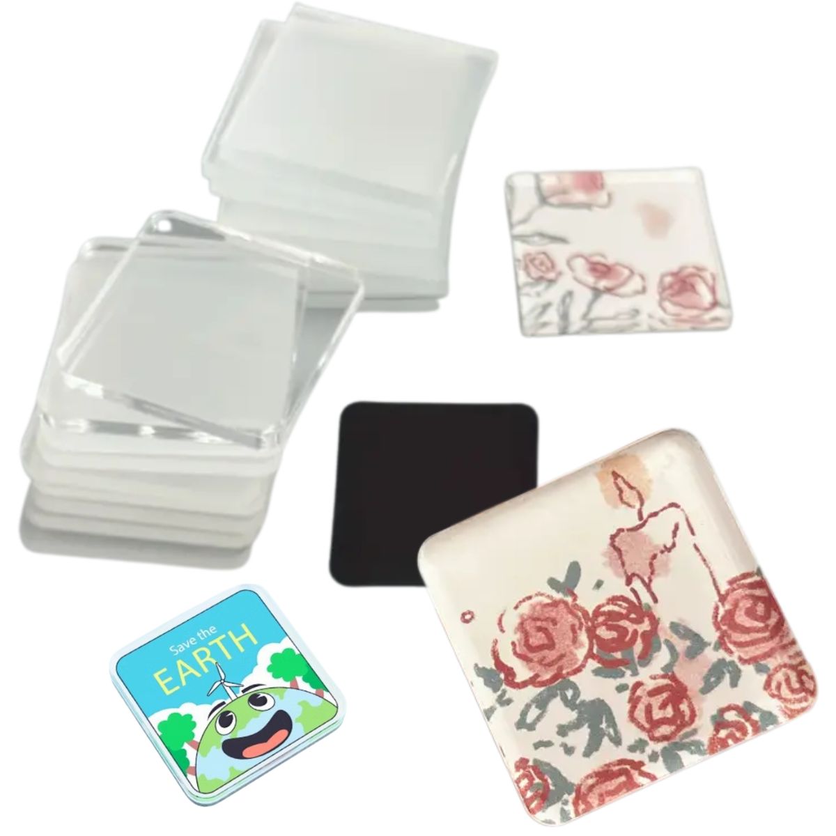 Kit para Hacer 5 Imanes Personalizados Acetato y Especializados Hobbees