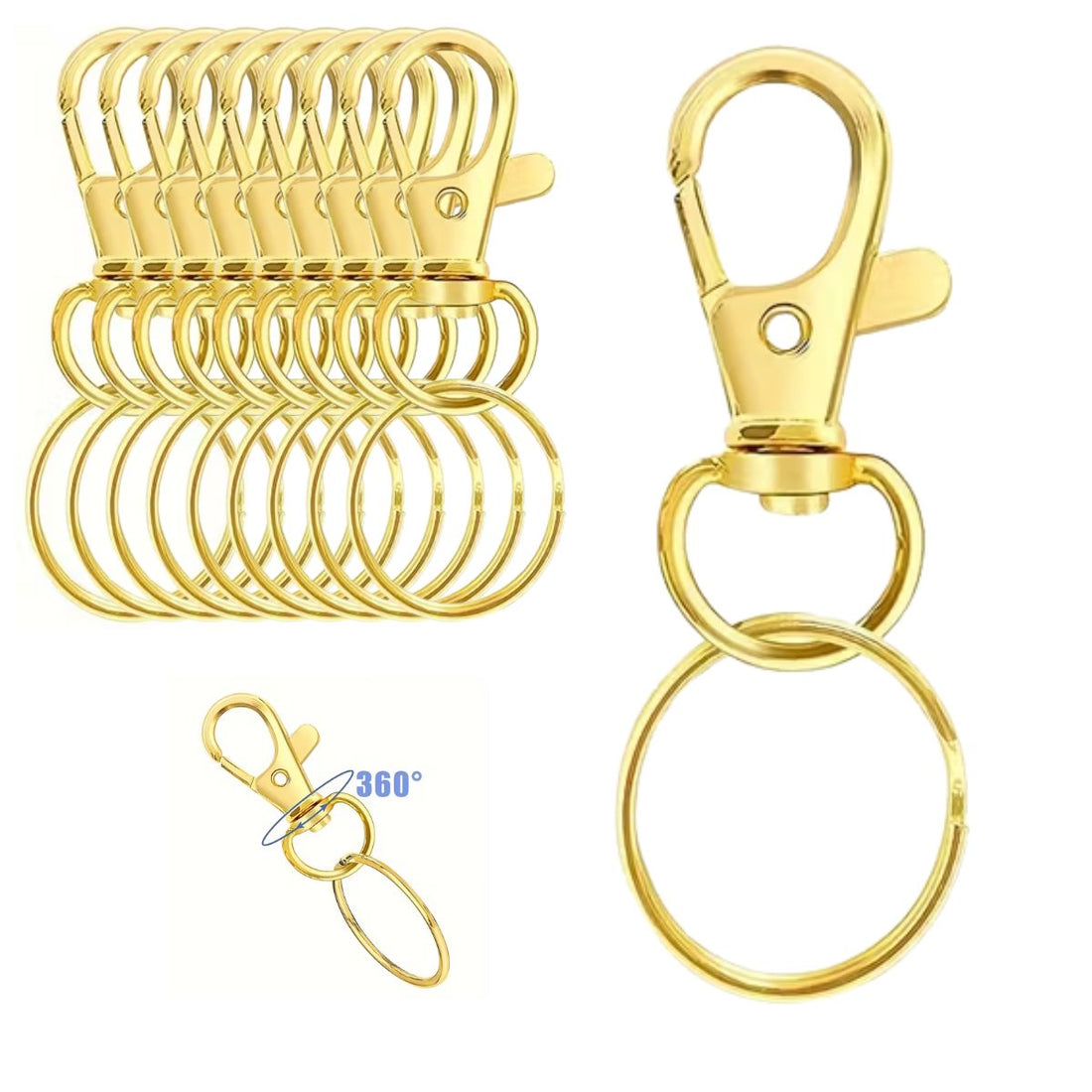 10 Herrajes para Hacer Llaveros color Dorado Accesorios Hobbees