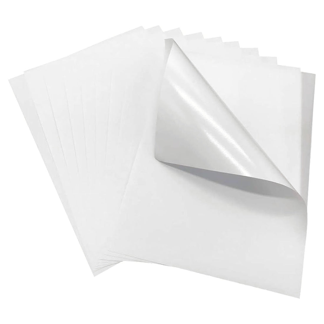 20 Hojas de Papel Adhesivo Blanco Mate Tamaño Carta