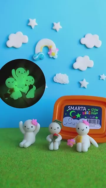 Kids Air Dry Modeling Clay / Arcilla Para Modelar Brilla En La Oscuridad Modelado Smarta Bold
