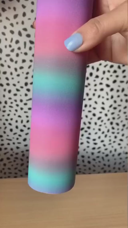 Rainbow Stripes Pink Cyan Vinyl / Vinil Adhesivo Rayas De Arcoiris Cian Rosa Viniles Teckwrap