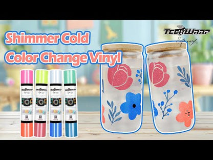 White to Blue Shimmer Cold Color Change / Vinil Adhesivo Cambia de Color Frío Blanco a Azul Viniles Teckwrap