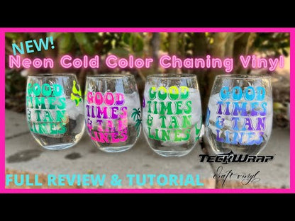 Neon Aqua-Dark Green Cold Color Changing / Vinil Adhesivo Neón Cambia Color con Frío Aqua a Verde Oscuro Viniles Teckwrap
