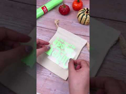 Glitter Glow in the Dark HTV / Vinil Térmico Brilla en la Oscuridad Diamantado Verde Viniles Teckwrap