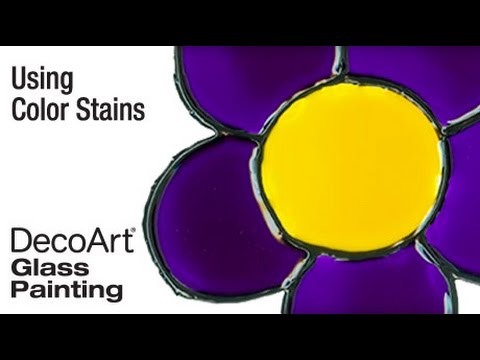 Stained Glass Paint Purple / Pintura Líquida para Vidrio Morado Vitral DecoArt