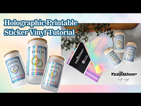 Holo Inkjet Printable Sticker Vinyl / 15 Hojas de Vinil Imprimible Holográfico Viniles Teckwrap