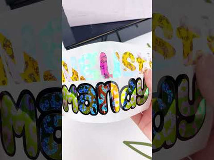 Holographic Opal Leopard Pattern Adhesive Vinyl / Vinil Adhesivo Leopardo Ópalo Holográfico Viniles Teckwrap