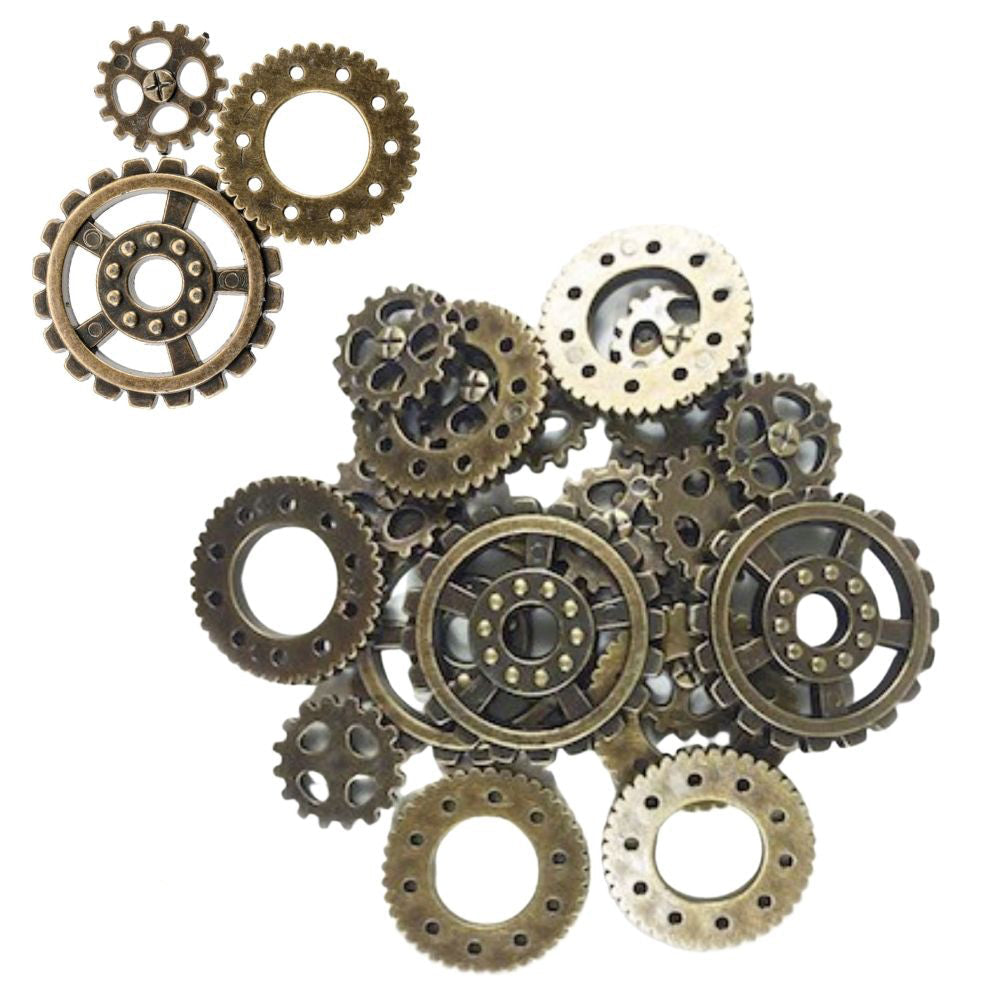 Steampunk Gears Buttons / 50 Botones de Engranes Cobre Steampunk
